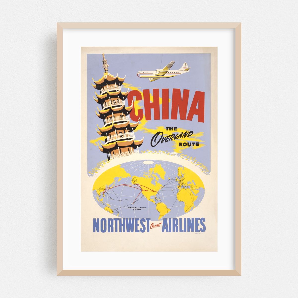 China, the overland route. Northwest Orient Airlines (1950) – image 1 of 4