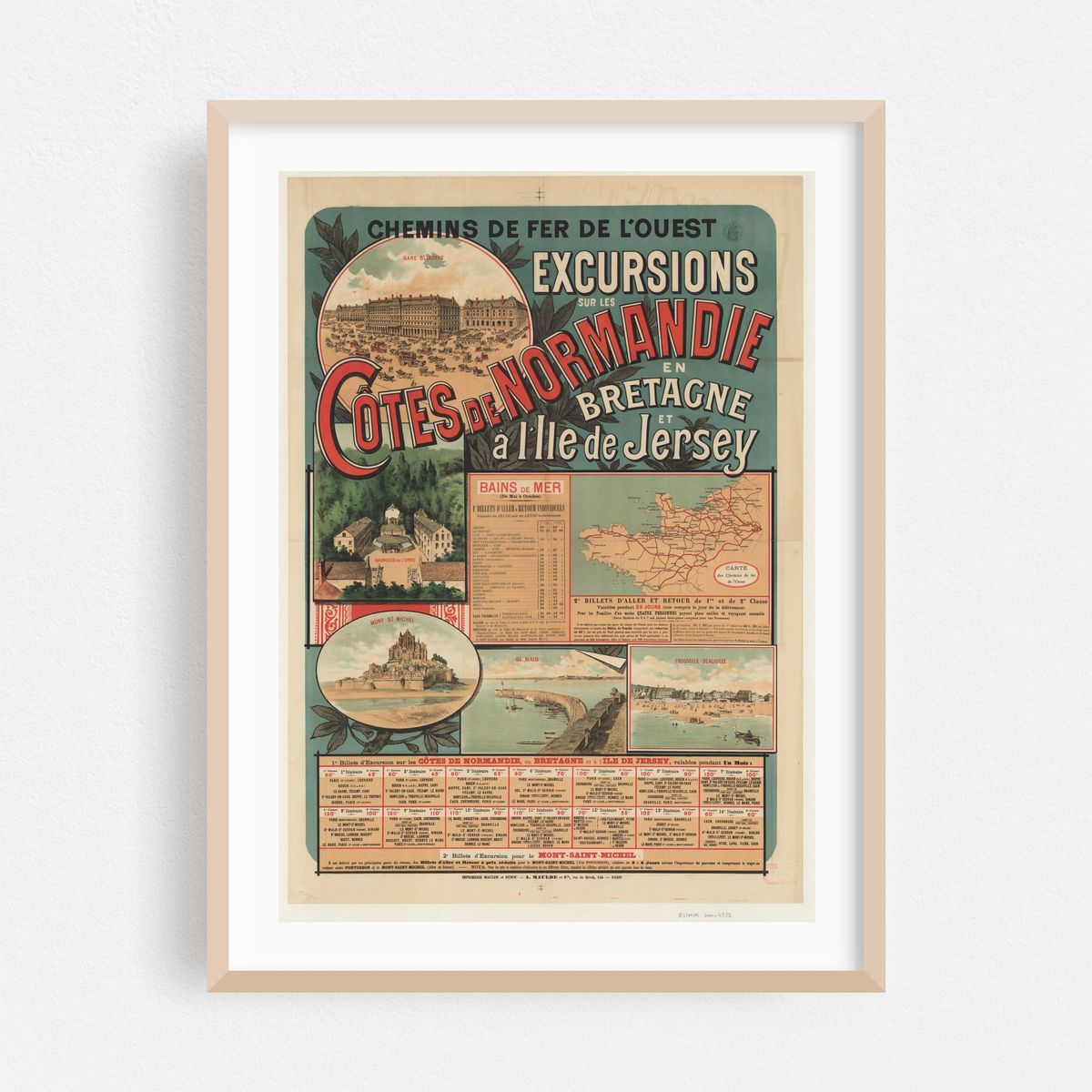 Chemins de Fer de l’Ouest. Excursions sur les Côtes de Normandie (1890) – image 1 of 3