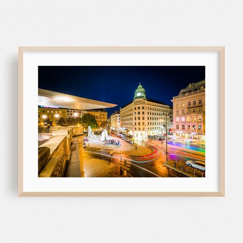 Albertinaplatz at Night