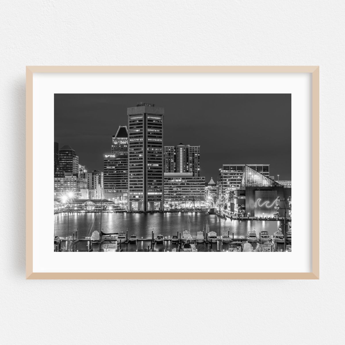 Inner Harbor Skyline 02 B&W – image 1 of 6