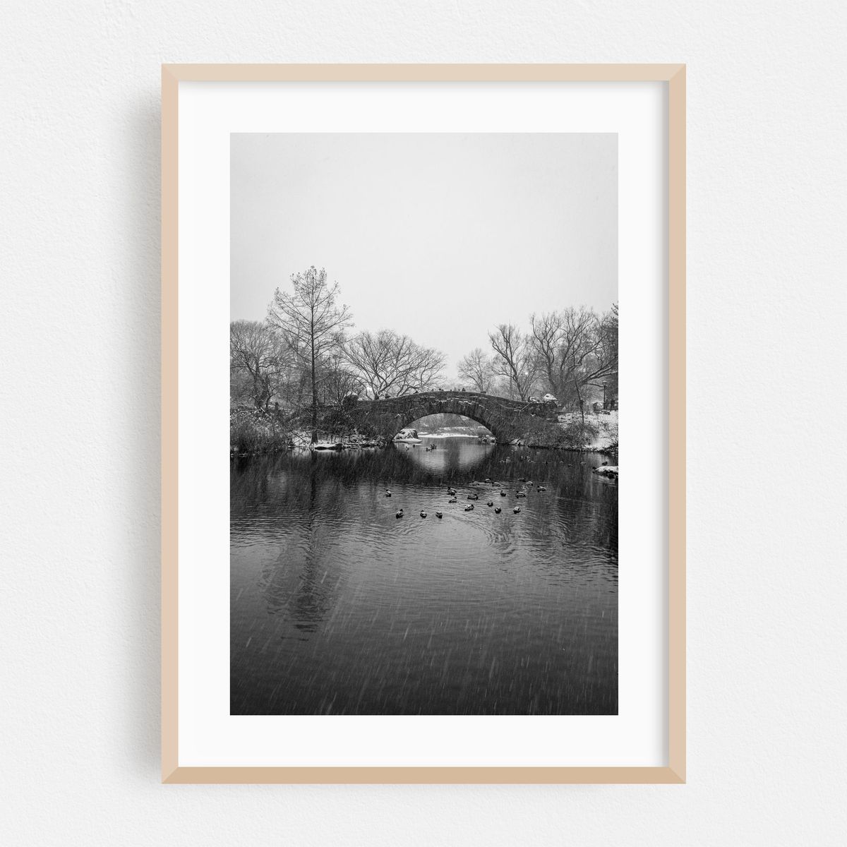 Gapstow Bridge in the Snow B&W – image 1 of 16