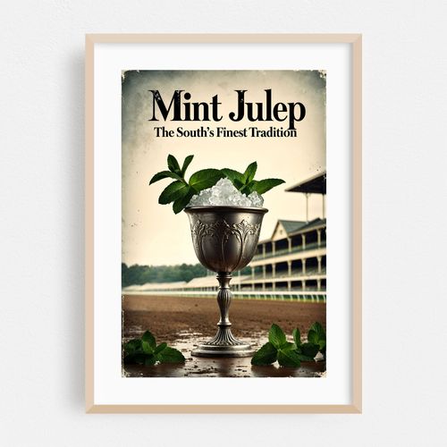 Classic Mint Julep Poster: Nostalgic Kentucky Tradition