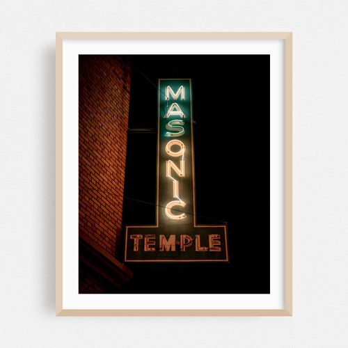 Masonic Temple Neon, Orange