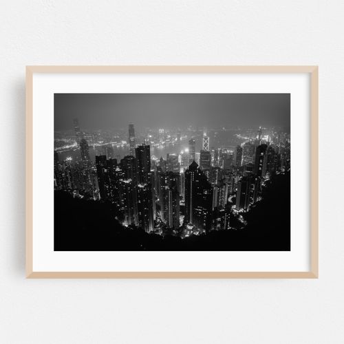 Hong Kong From Victoria Peak B&W