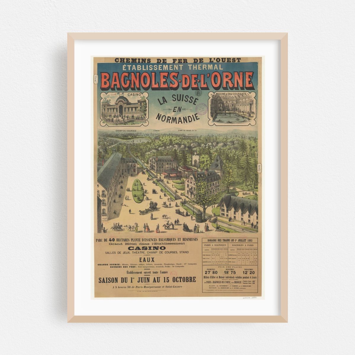 Chemins de Fer de l’Ouest. Etablissement thermal Bagnoles-de-l’Orne. La Suisse en Normandie (1892) – image 1 of 3