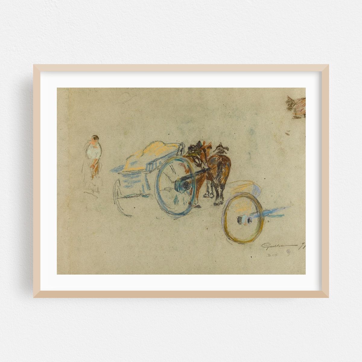 Tombereau attelé de deux chevaux (1871) – image 1 of 3