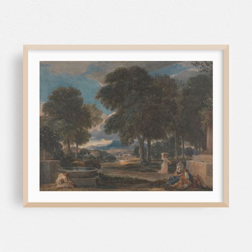 Landscape with a Man Washing His Feet at a Fountain, after Poussin (circa 1821)