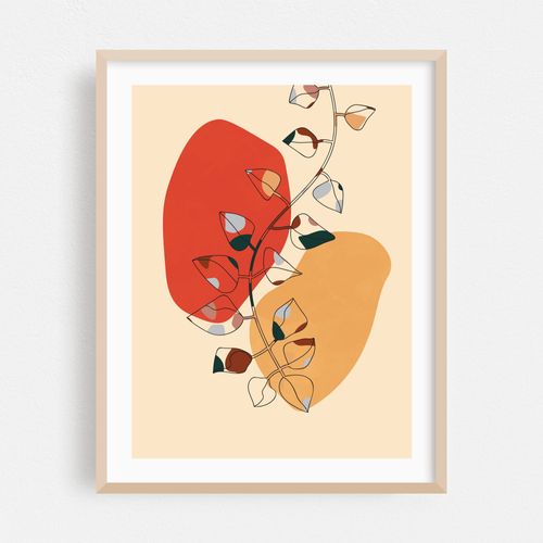 Abstract Modern, Minimalist Botanical Vines, Line Work