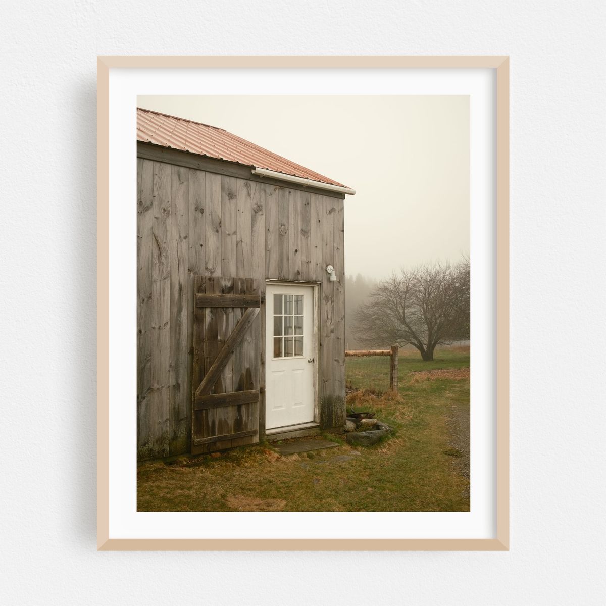 Barn in Fog, Beals Island 01 – image 1 of 12
