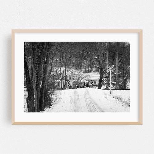 Snow Caution B&W
