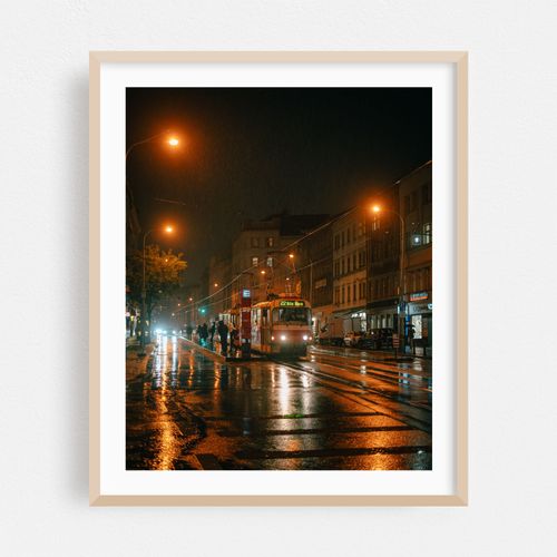 Tram on a Rainy Night, Prague 04