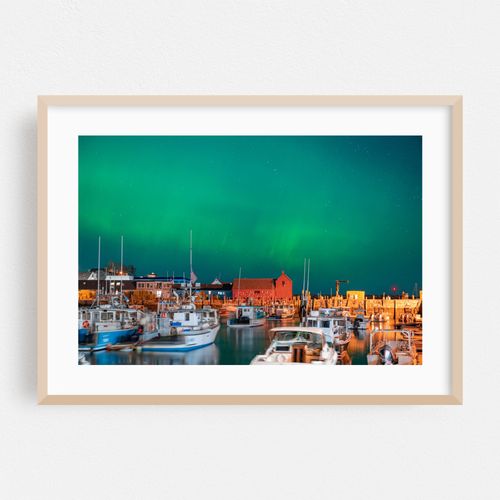 Aurora over Rockport Harbor