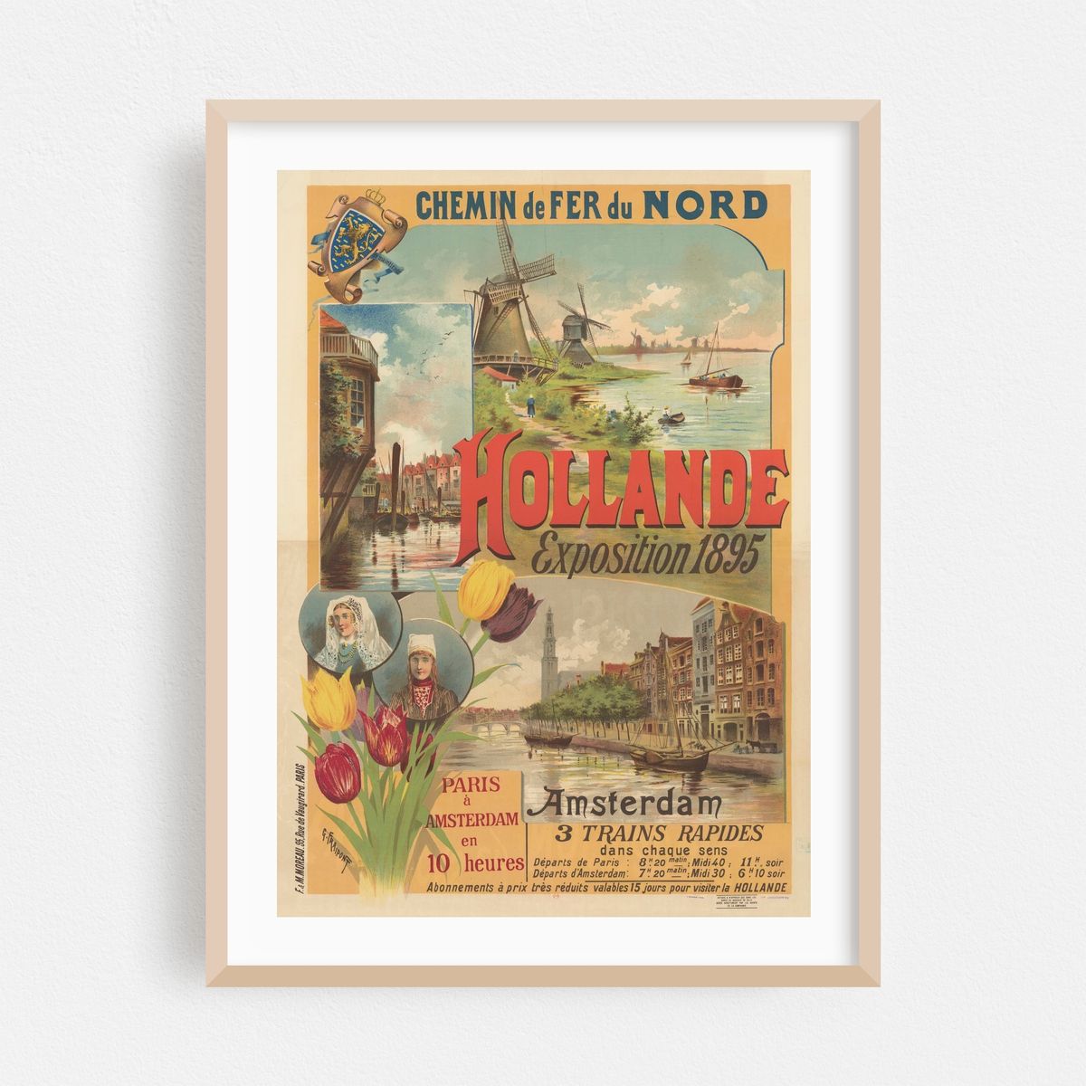 Chemin de Fer du Nord. Hollande, exposition 1895. Paris à Amsterdam en 10 heures (1896) – image 1 of 3