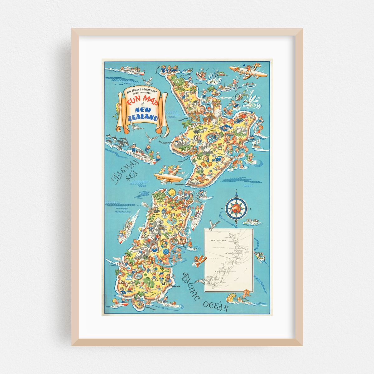 Fun map of New Zealand – image 1 of 4