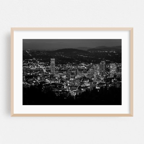 The Portland Skyline 02 B&W