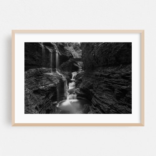 Rainbow Falls, Watkins Glen B&W