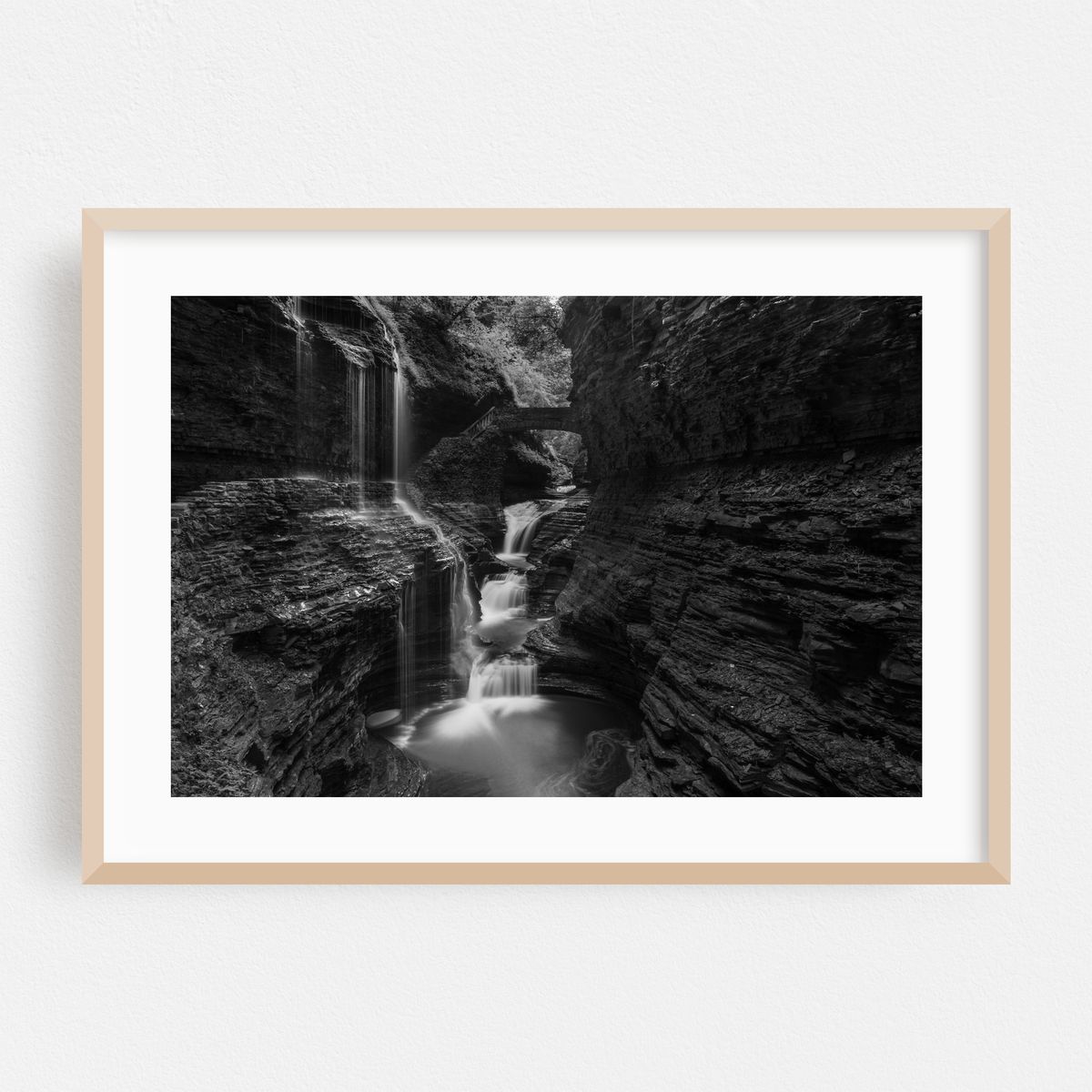 Rainbow Falls, Watkins Glen B&W – image 1 of 6