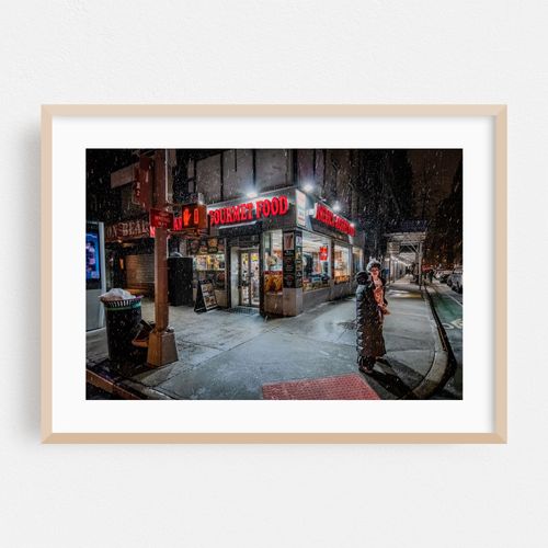 Snowy Street Corner, New York