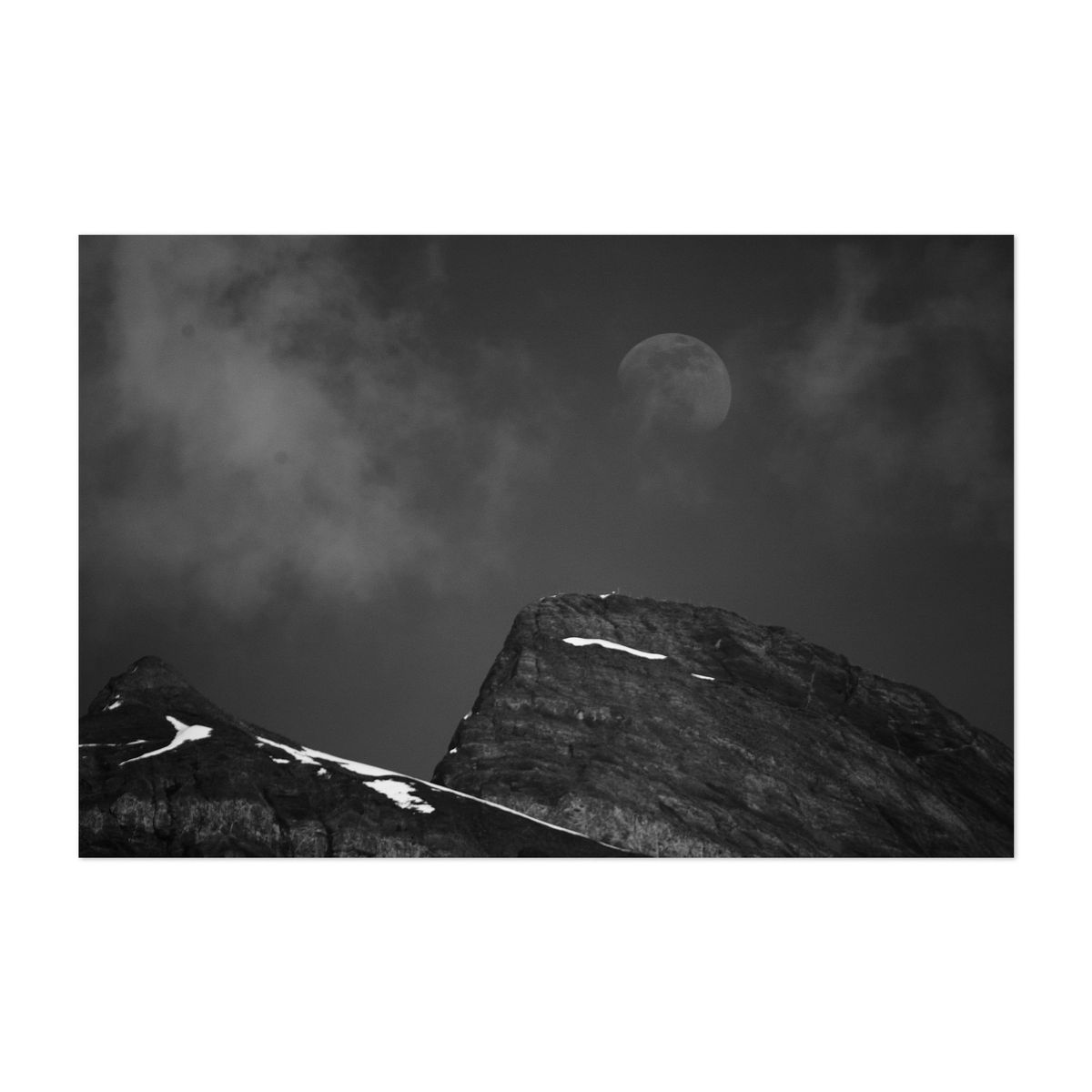 Moon Over a Mountain in the Swiss Alps – image 1 of 2