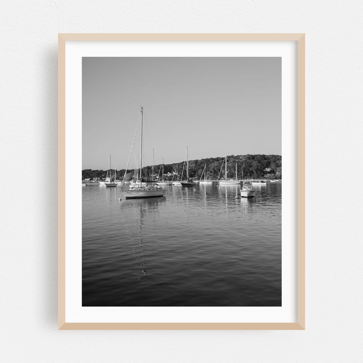 Boats in Northport Harbor B&W – image 1 of 12