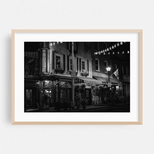 Cafe? Gia at Night B&W