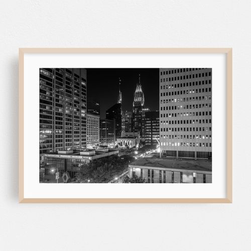 Charm City in Neon B&W