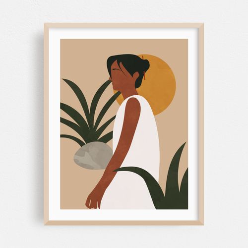 Botanical Tropical Woman - Abstract Boho