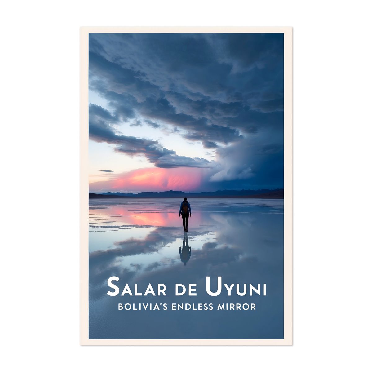 Salar de Uyuni Vintage Travel Poster – Bolivia’s Endless Mirror – image 1 of 2