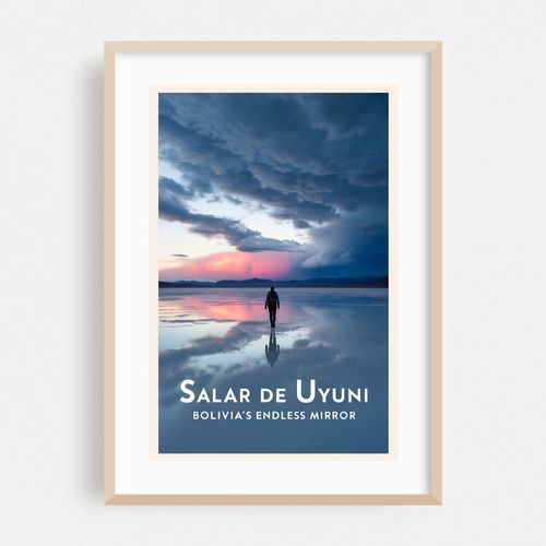 Salar de Uyuni Vintage Travel Poster – Bolivia’s Endless Mirror