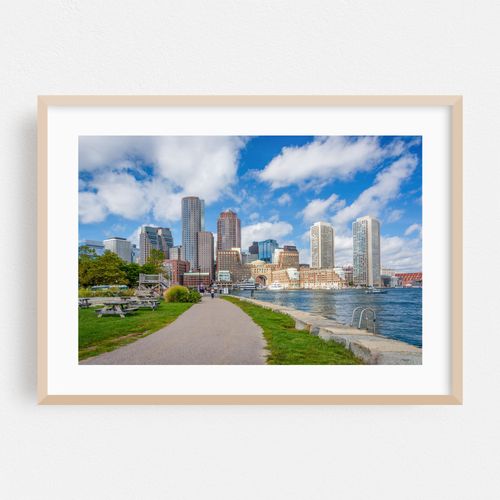 The Boston Skyline from Fan Pier Park