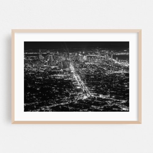 San Francisco at Night B&W