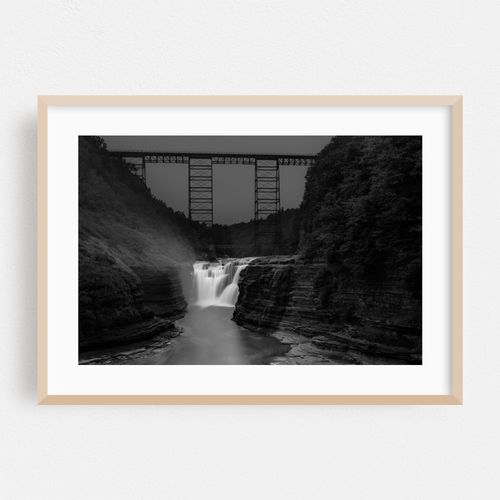 Twilight Upper Falls B&W