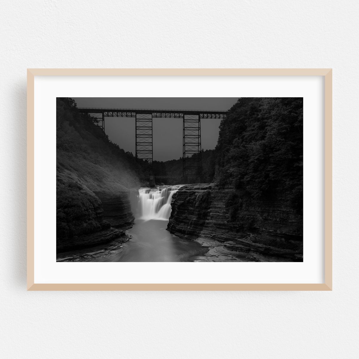 Twilight Upper Falls B&W – image 1 of 6