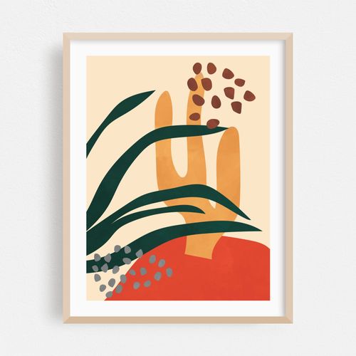 Abstract Neutral Wall Art, Botanical Print, Scandi Art