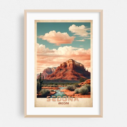 Sedona Vintage Travel Poster - Southwest Serenity Unveiled