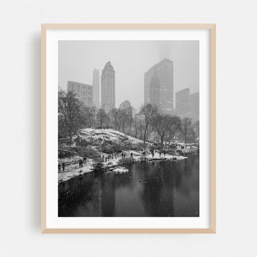 The Pond in Snow 02 B&W