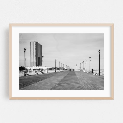Asbury Park Boardwalk B&W