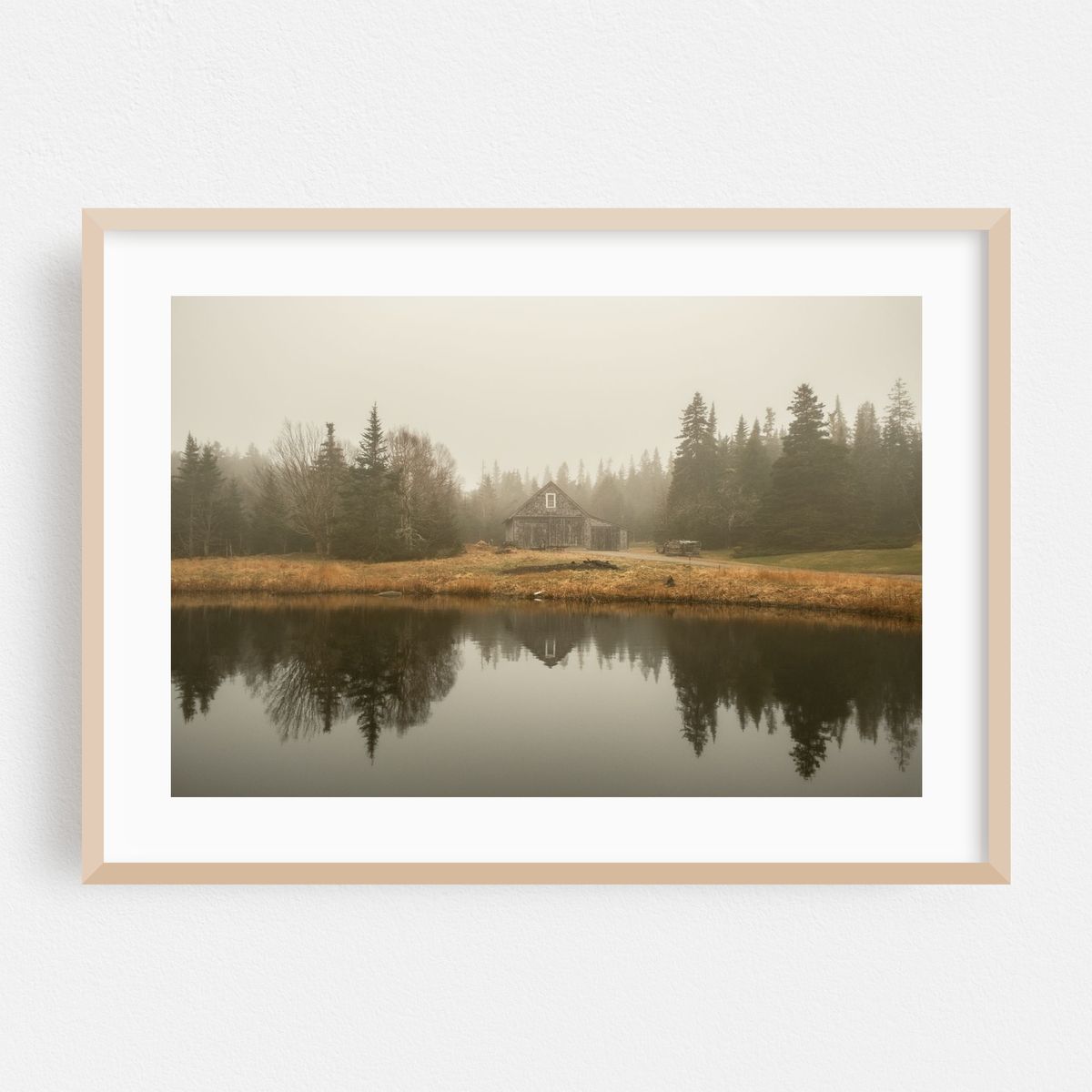 Barn in Fog, Beals Island 03 – image 1 of 6