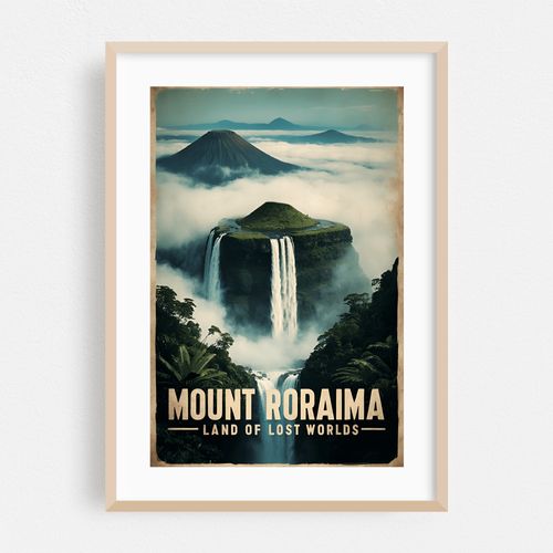 Mount Roraima Vintage Travel Poster – Lost World Adventure