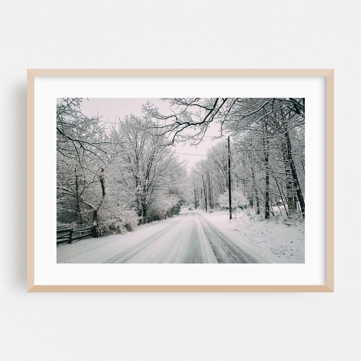 Snowy Road 03 B&W – image 1 of 6