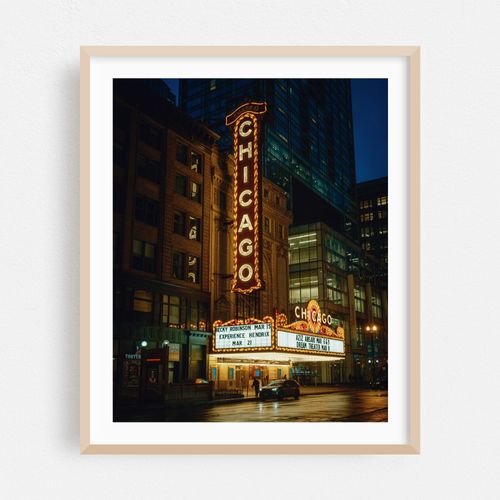 Rainy Night at the Chicago Theatre