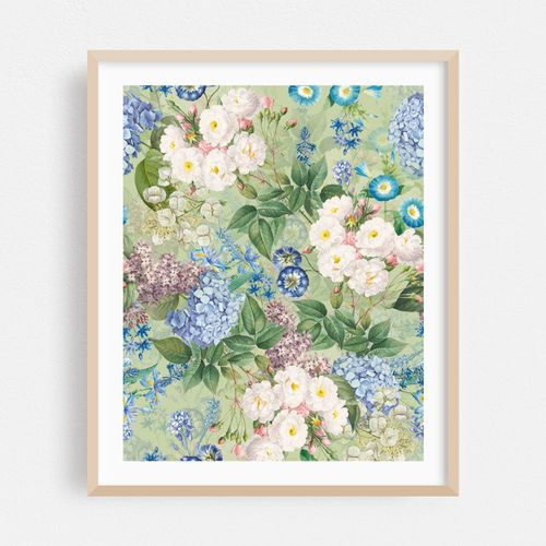 Baroque Pastel Botanical Flower Garden