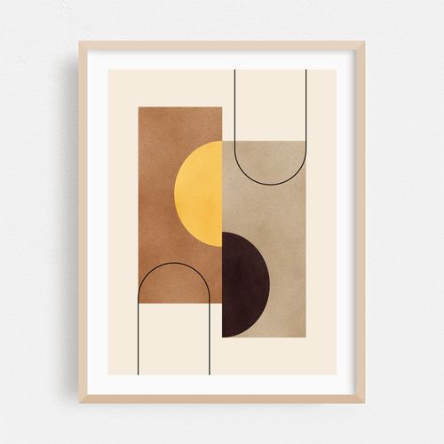 Abstract Geometrical Minimal Art 04, Illustration Boho Art Drawing