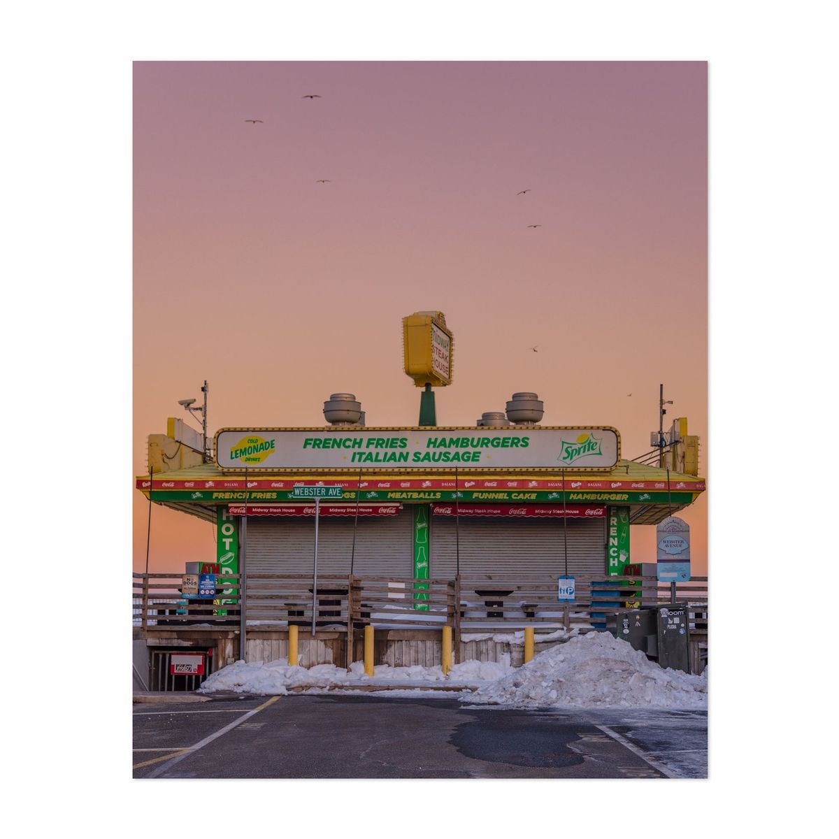 Midway Steak House in Winter at Sunrise – image 1 of 2