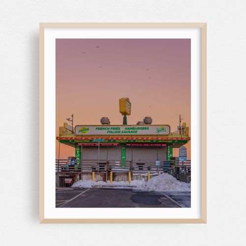 Midway Steak House in Winter at Sunrise