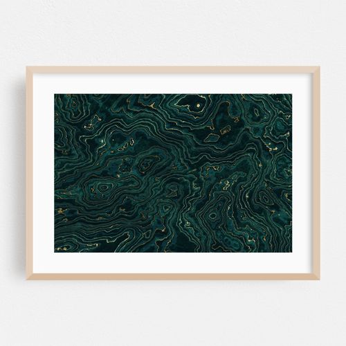 Teal and Gold Marble Texture I