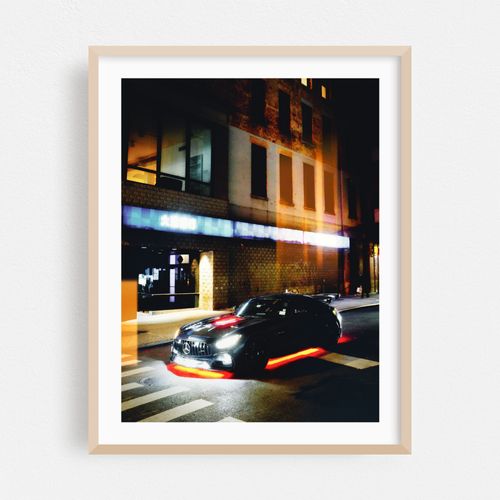 Illuminated Sports Car at Night 02