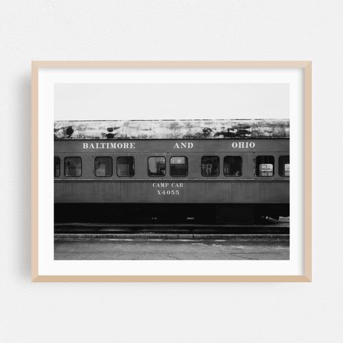 B&O Railroad Camp Car B&W