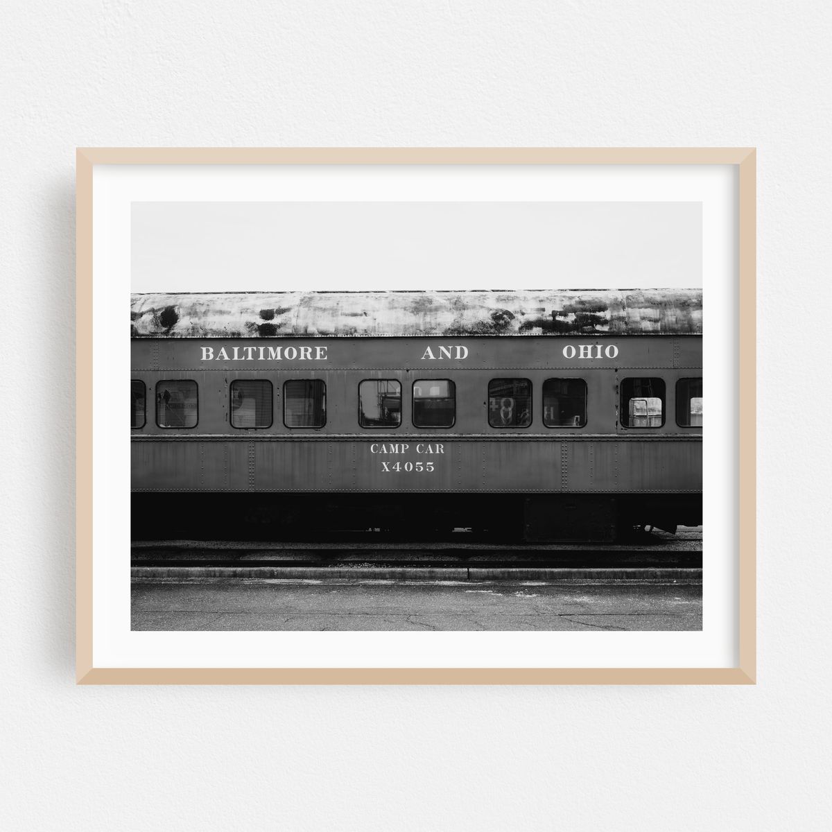 B&O Railroad Camp Car B&W – image 1 of 3