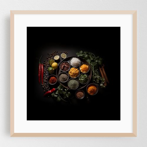 A Culinary Canvas Herbs in Bowls Photorealism 2